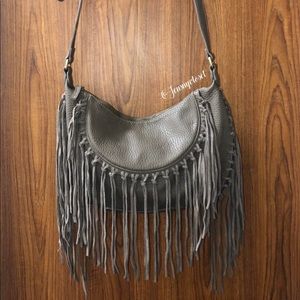 NWOT! Shiraleah Chicago Gray Fringe Boho Purse/Bag